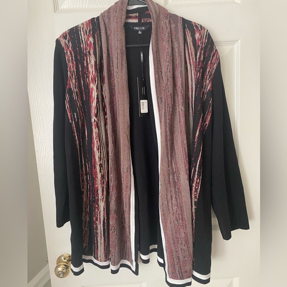 Misook Black and Pink Women's Sweater